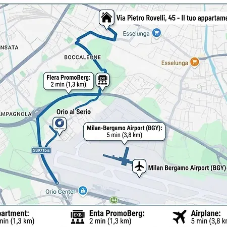 דירה Airport-fiera New With Terrace ברגמו